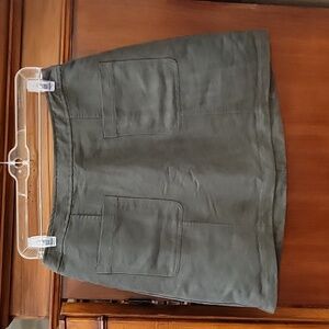 Old Navy | Faux Suede Royal Pine Green A-line Mini Skirt Zipper & Pockets - 8